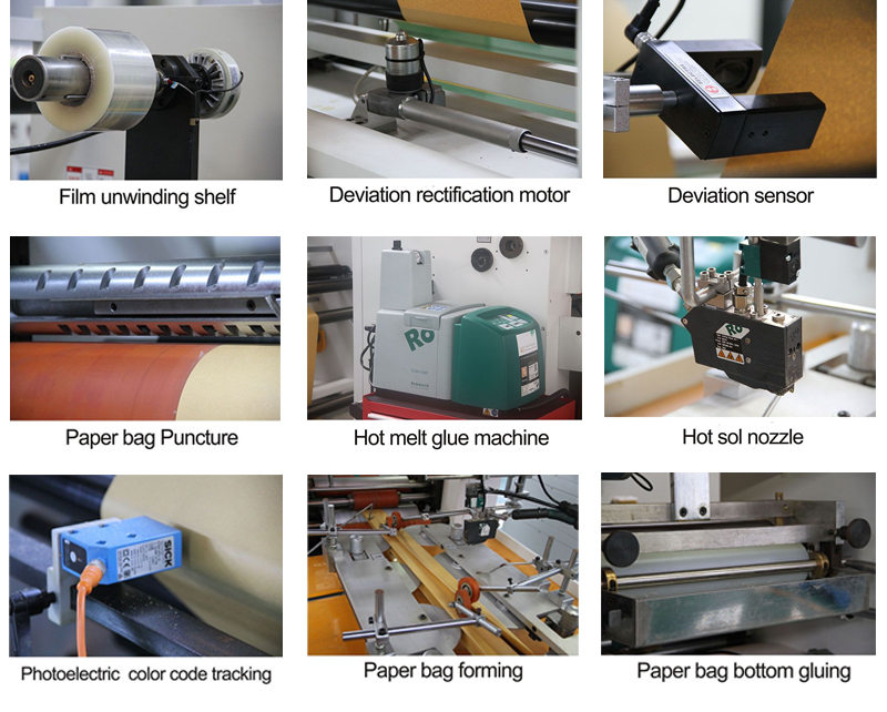 HRT-B350 Full Automatic High Speed Sharp Bottom Paper Bag with Plastic Window Making Machine