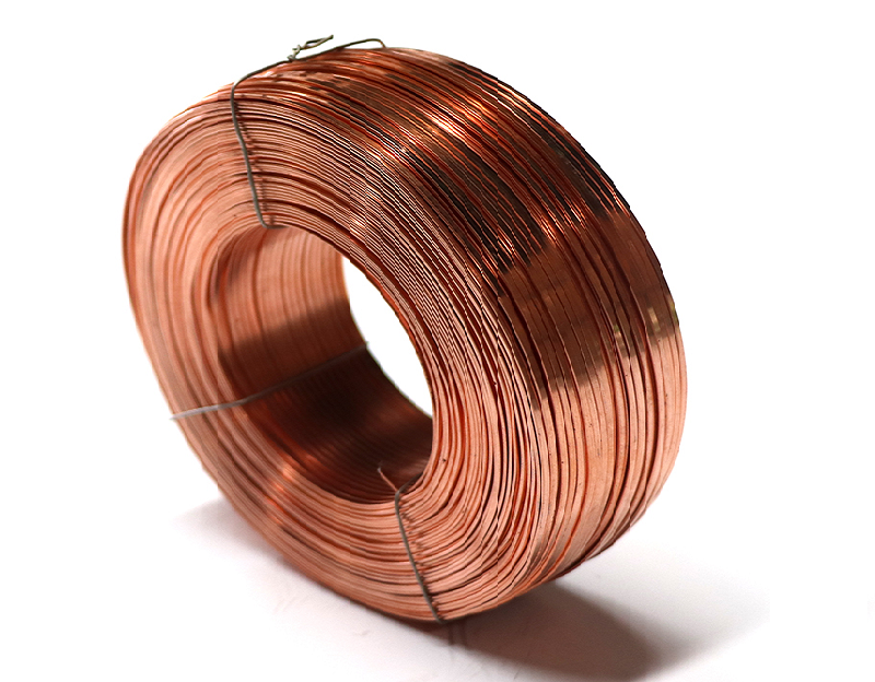 Copper-plated flat wire for stitching machine